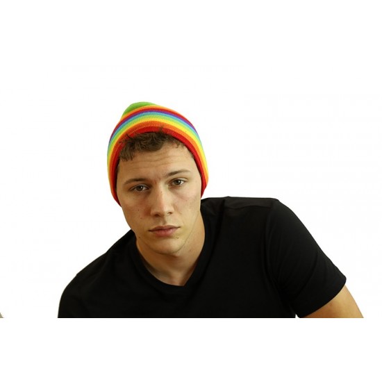 Rainbow Stripe Beanie
