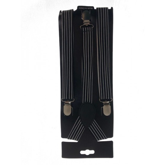 Black & White Stripe Suspenders Black & White Stripe Suspenders