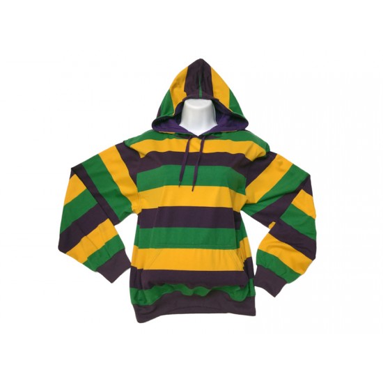 Mardi Gras Striped Hoodie - XXL