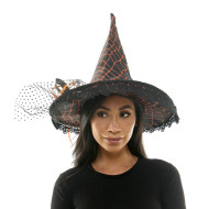 Orange Lace Witch Hat