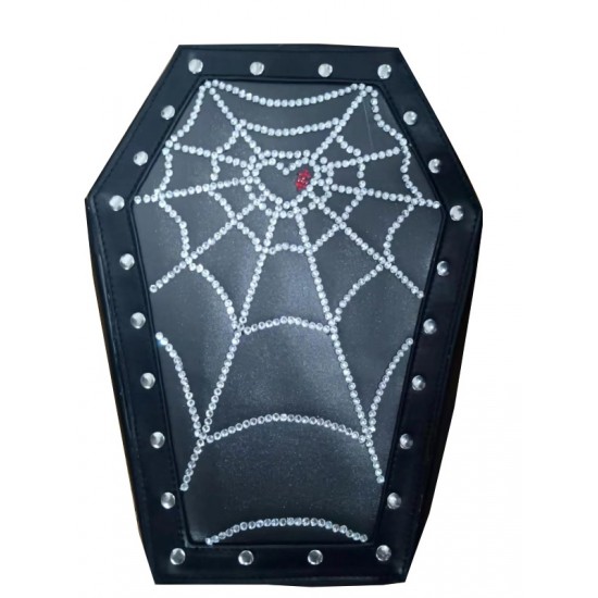 Rhinestone Spiderweb Coffin Purse Rhinestone Spiderweb Coffin Purse