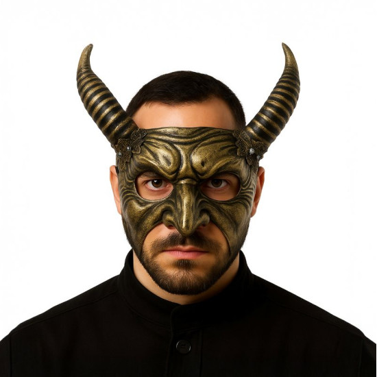 Gold Horned Devil Mask